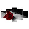 Red Rose Flower Book Scene 5 Piece Five Panel Wall Canvas Print Modern Art Poster Picture Home Decor Gift For Him For Her