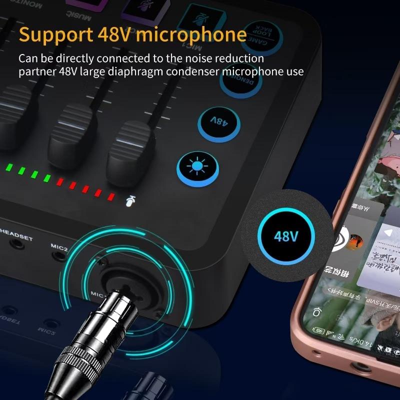 New BM800 Condenser Microphone F9 Sound Card Cross-Border Streamer Computer Recording Stand Complete Streaming Kit