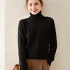 Cashmere Women's High-Neck Diamond Pattern Knit Sweater - Thickened Base Layer for Autumn/Winter Fashion