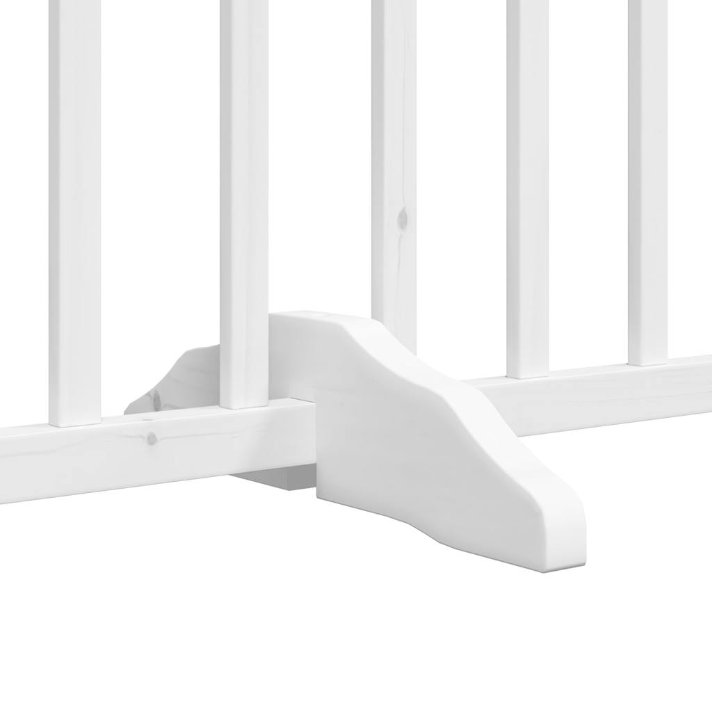 Vidaxl Składana Bramka Dla Psa, Z Drzwiami, 4 Panele, Biała, 320 Cm