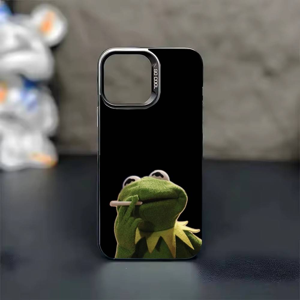 Funny kermit the frog Phone Case For iPhone 17,16,15,14,13,12,11,Pro Max,Plus Candy Silver Cover iPhone14