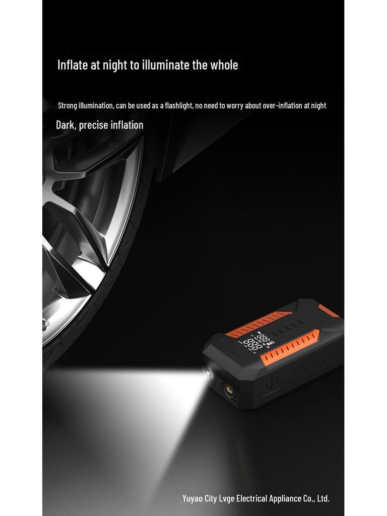 Dual-Use High-Power Tire Inflator: Wired/Wireless Portable Car Pump