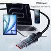 120W Dual Type-C 6A Super Fast Charging Cable with Digital Display for Apple, Huawei, Honor