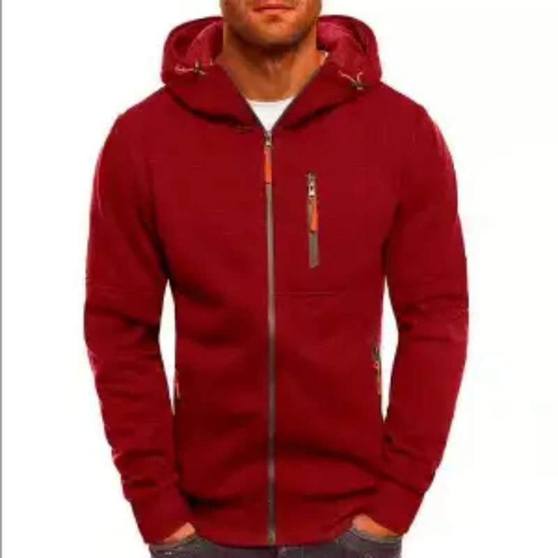Men's New Sports Fitness Jacket Zipper Cardigan Casual Fashion All Match Sweatshirt Hooded Outerwear Autumn Winter Style