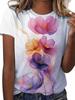 Tinte Malerei Florale T-Shirts Blume 3D Druck Damen Sommer Kurzarm Rundhals T-Shirt Tees Harajuku Y2K Oberteile Damenbekleidung