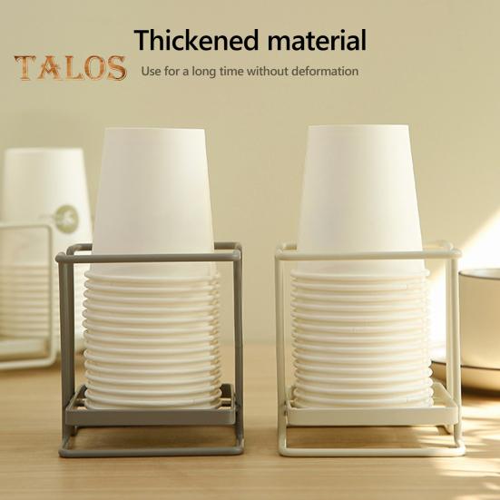 Držák na papírové kelímky Moderní jednoduchá dvojitá štěrbina Pevný kov Robustní pracovní deska Jednorázový plastový zásobník na kelímky Organizér Domácí potřeby