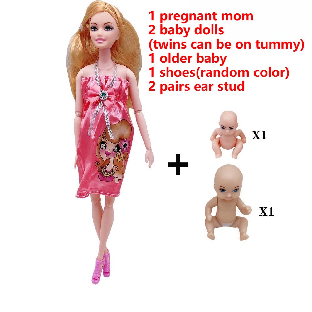Schwangere Puppen Mit Modepuppenkleidung Kleider Schuhe Säugling In Mamas Bauch Puppenzubehör Für Mädchen Jungen Geburtstagsgeschenk