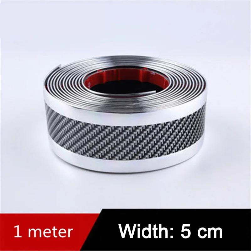 1M*5/7CM Carbon Fiber Door Threshold Strip Anti-Treading Sticker Door Collision Protection Sticker Footrest Anti-Treading Strip