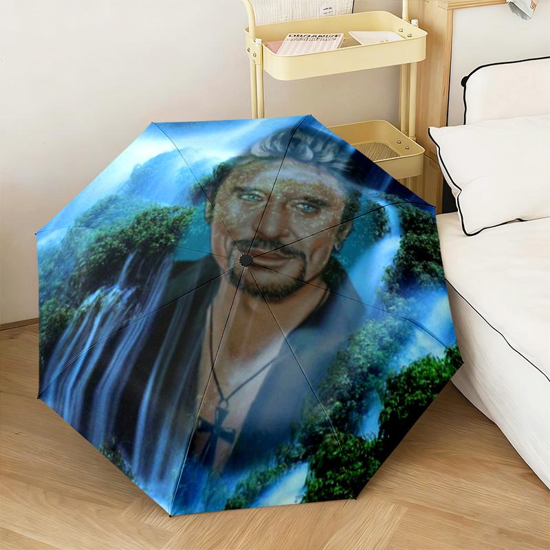 French legendary rock singer and actor Johnny Hallyday umbrella is suitable for all seasons, including home travel and outdoor activities Y9
