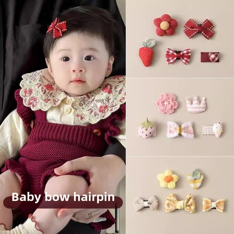 Baby Haarspangen - Kleine Größe, Nicht schädlich für zartes Haar, Fötales Haarspangen, Entzückende Schleifen-Haarspangen für Babymädchen