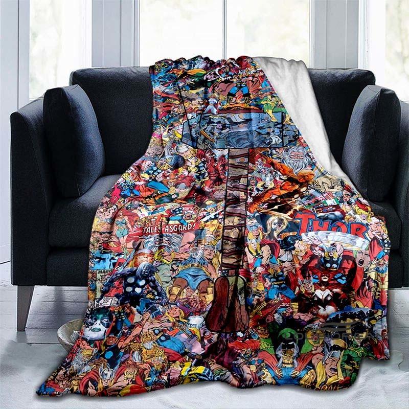 Customizable 2026 new Thor cartoon anime blankets bedroom decorations warm flannel sofa blankets suitable for home bedroom