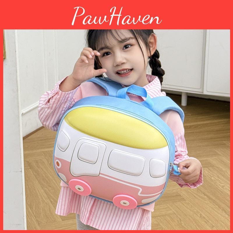 Adorable Car Cartoon Design Childrens Backpack For Kindergarten Boys And Girls In Pink Orange Blue