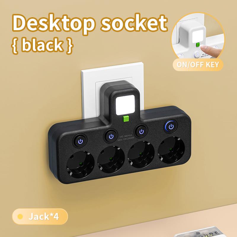 EU Wall Plug Power Strip – 2 Versions: Standard or with USB Type-C, Wall Charger for Home & Office