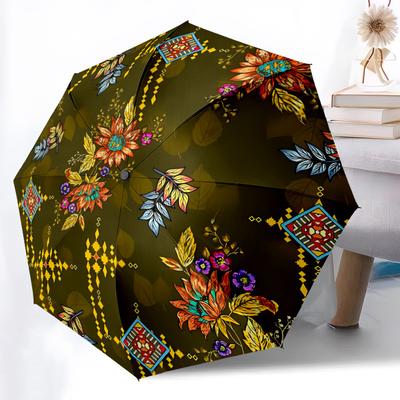 1pc Floral Pattern Automatic Opening/Closing Folding Umbrella with 8 Ribs, Portable Sunshade Umbrella Birthday and Holidays Gifts Yy250105110