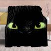 Black Dragon Flannel Throw Dark Fantasy Dragon Print Soft Warm Cozy Plush Sofa Decor -QJY