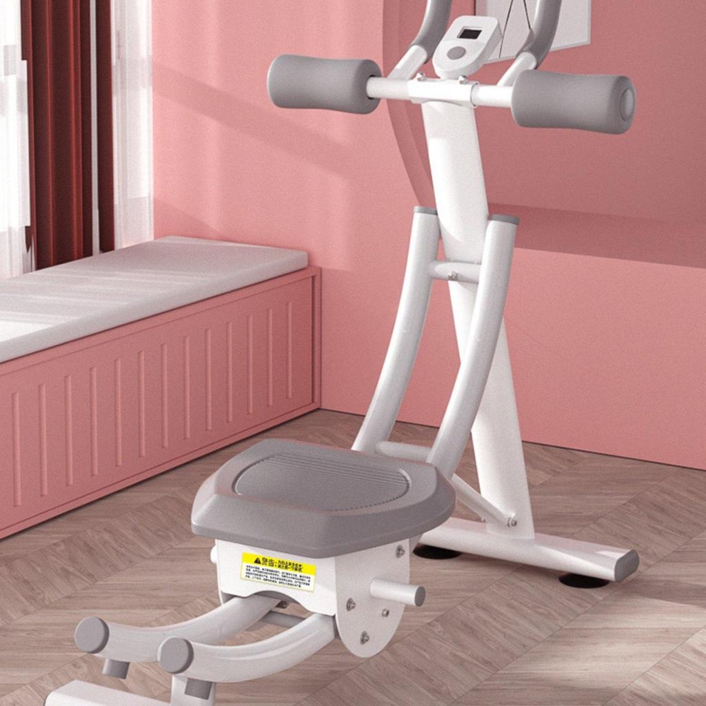 Foldable Ab Exercise Machine Ergonomic Design Quiet Rollers
