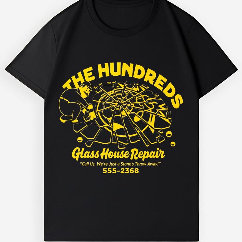 

The Hundreds Broken Window Print T-Shirt Retro Workwear Casual Tee for Unisex XL