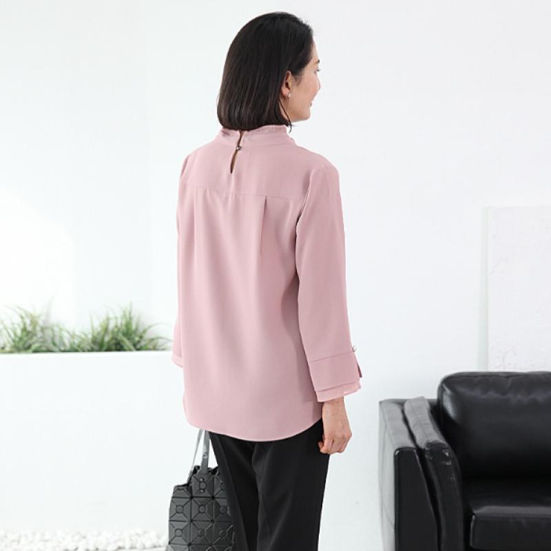 Shiz Madam Women S Floral Pearl Double Sleeve Frill blouSe T57485