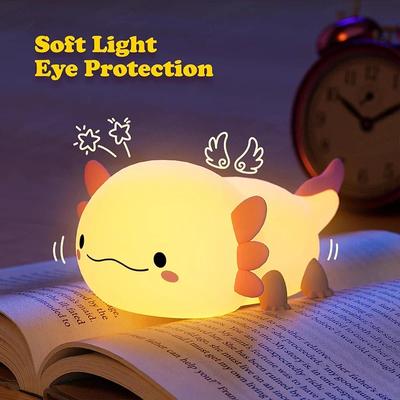 Schattige Axolotl Nachtlampje Siliconen Kinderkamer Slaaplamp Touch Control Nachtlampjes USB Oplaadbare Tafellamp voor Baby Kind