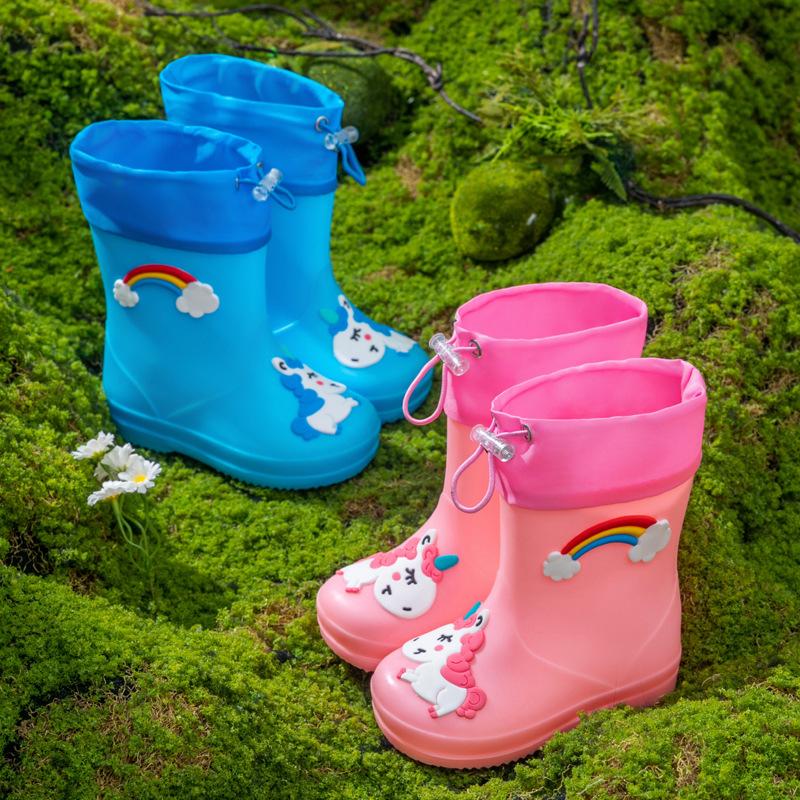 Botas de Lluvia para Niños, Botas de Lluvia para Niñas, Botas de Agua Antideslizantes para Niñas, Zapatos de Agua