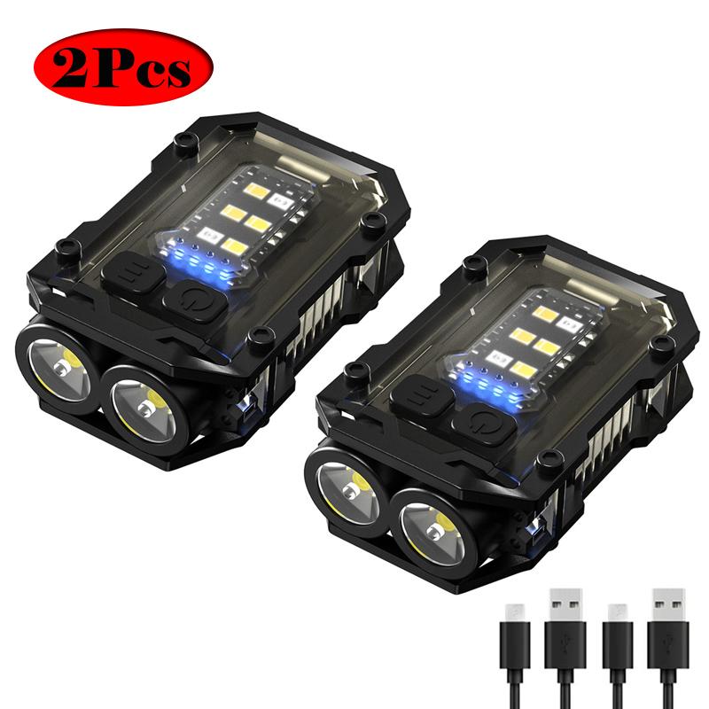 Multifunctional Mini EDC Keychain Light USB Rechargeable Flashlight With Tail Magnet Outdoor Waterproof Work Light Camping Lamp