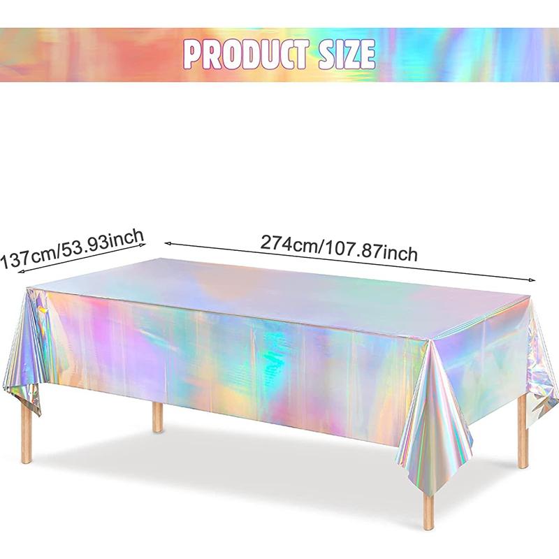 137x274cm Glitter Aluminum Foil Tablecloth Wedding Birthday Party Decorations Baby Shower Rectangular Waterproof Tablecloth