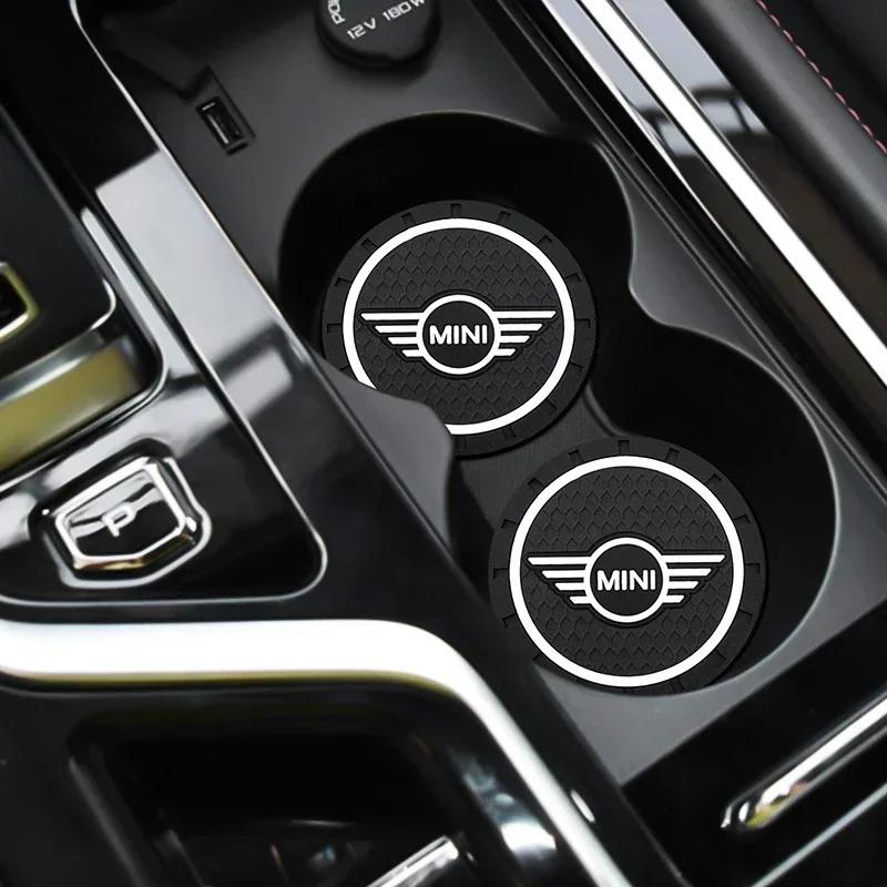 Bmw Mini Araç-Stil İçin PVC Araç Kaymaz Bardak Altlığı Mat Su Bardağı Pedleri Mini Cooper One S JCW R55 R56 R60 F55 F56 Countryman Aut İçin
