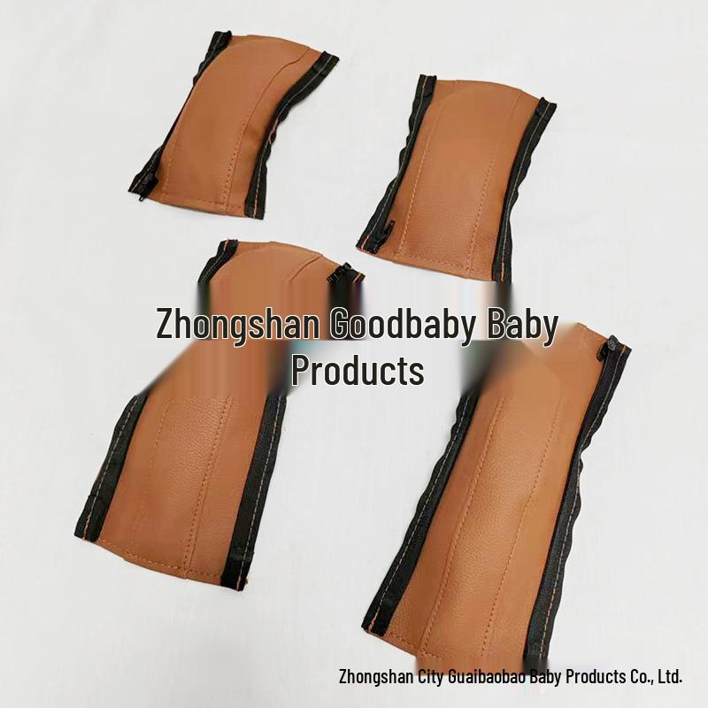 Zippered PU Leather Stroller Handle Cover - Removable & Washable Universal Accessory