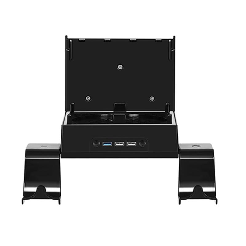 Wall Mount Bracket Kit for XB Series X Host Ventilation Cooler Fan Base with Two Controller Holders & 1x Headphone Rack