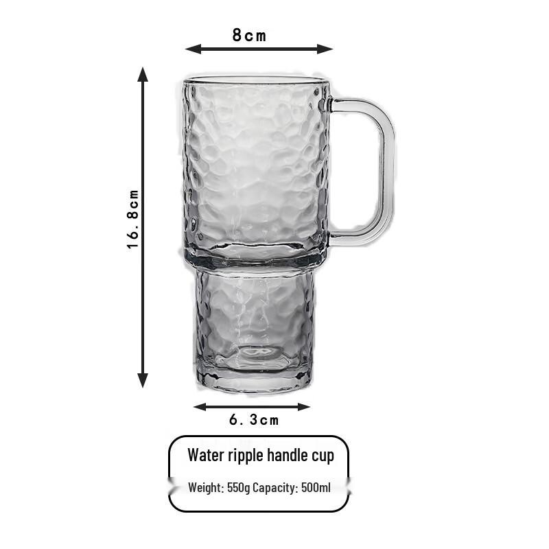 Shangqi 500ml Portable Glass Tumbler with Handle and Straw