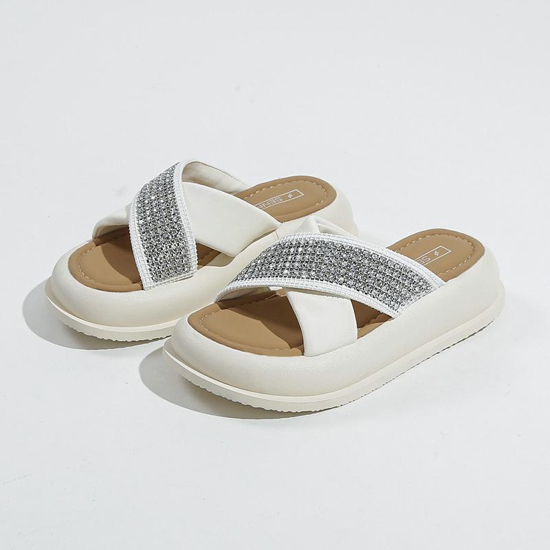 

Internet celebrity with skirt platform slippers women s summer wear 2025 new feeling small fragrant wind beach sandals 40