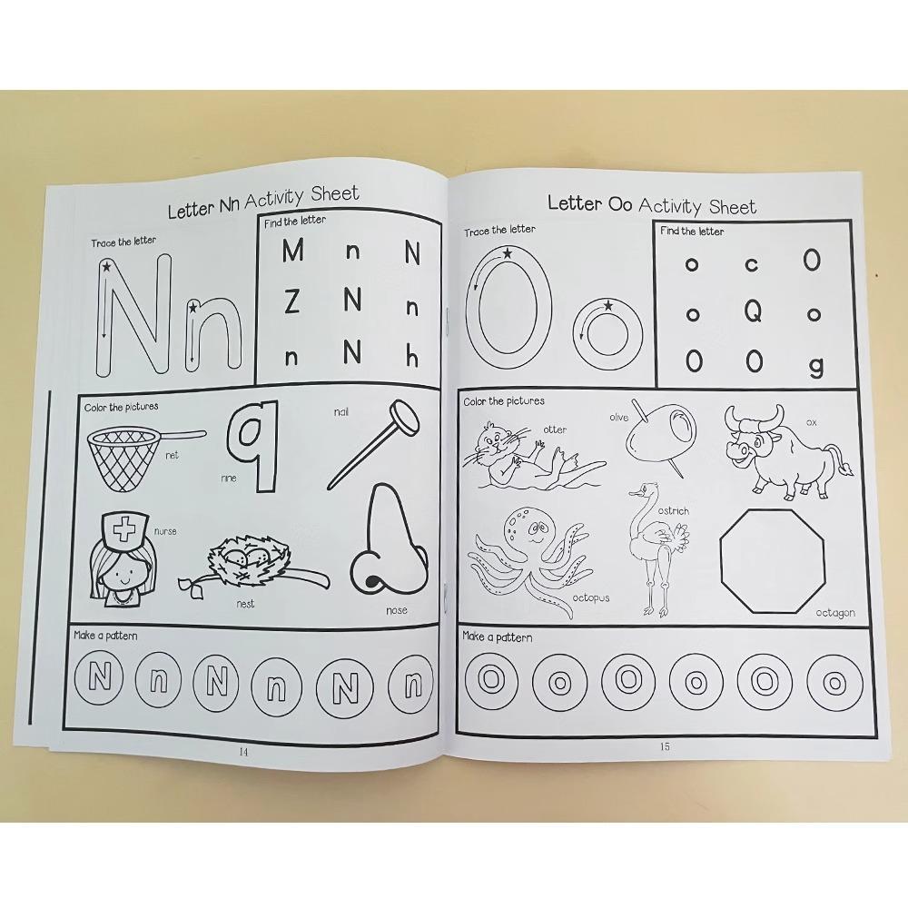 Letters A-Z Tracing Practice Workbook Preschool English Learning Kindergarten Alphabet Writing Coloring Book Montessori A4 Size