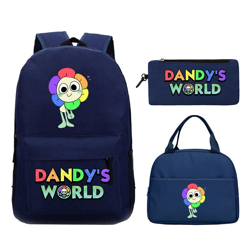 Dandy's World Game Merchandise Printed Primary and Secondary School Schoolbag Three-piece Set Foreign Trade Popular Children's Backpack