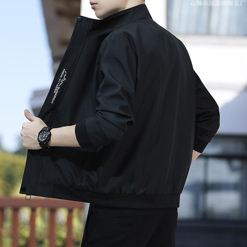 Spring and Autumn Loose Casual Tooling Gown Korean Version of Trendy Youth Stand-up Collar Top Jacket