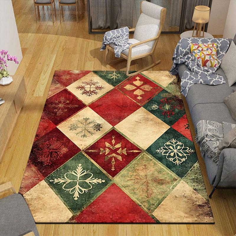 1Pc Christmas Tree Rug Office Carpet Indoor Outdoor Doormat Nonslip Soft And Comfortable Living Room Christmas Halloween Gift D91816