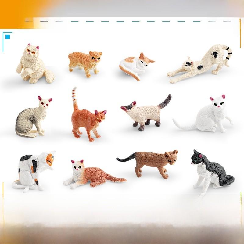 Mini Cat Figurine Collection Pvc Static Models With Six Or Twelve Cats For Decoration And Gift Ideas