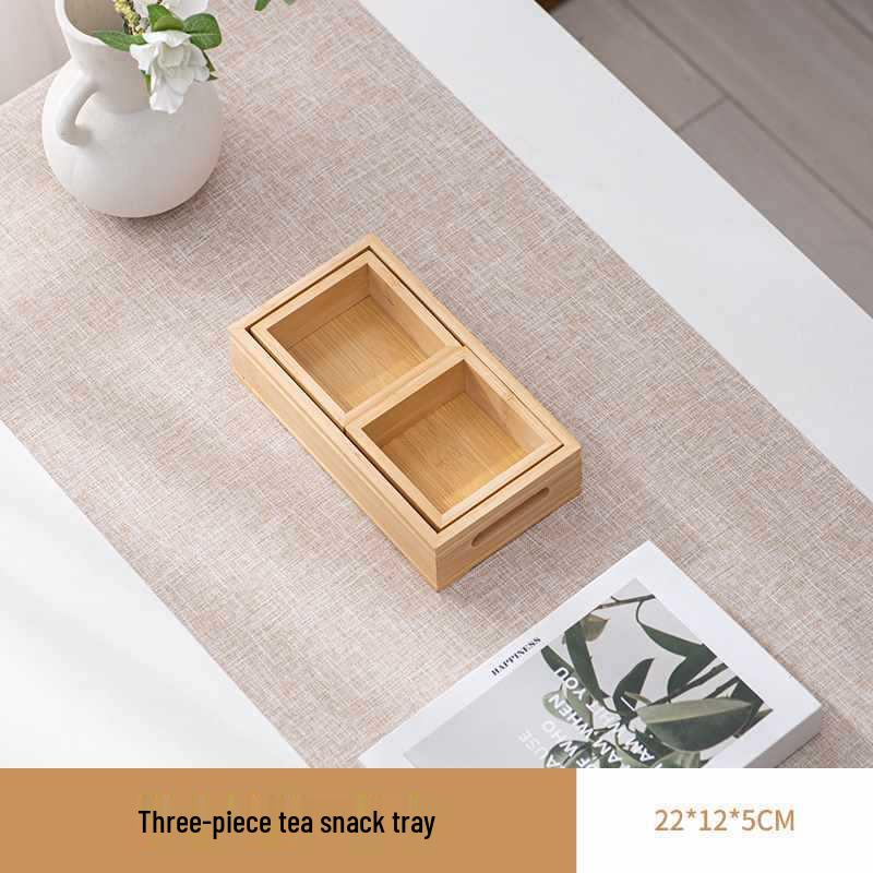 Wooden Multi-Compartment Tea Tray & Snack Plate