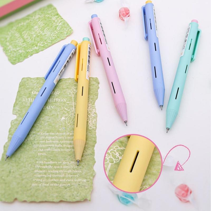 4pcs Macaron Color Design Gel Ink Pens Set Sunny Pop Rocks Series 0.5mm Ballpoint Black Ink for Writing School Office