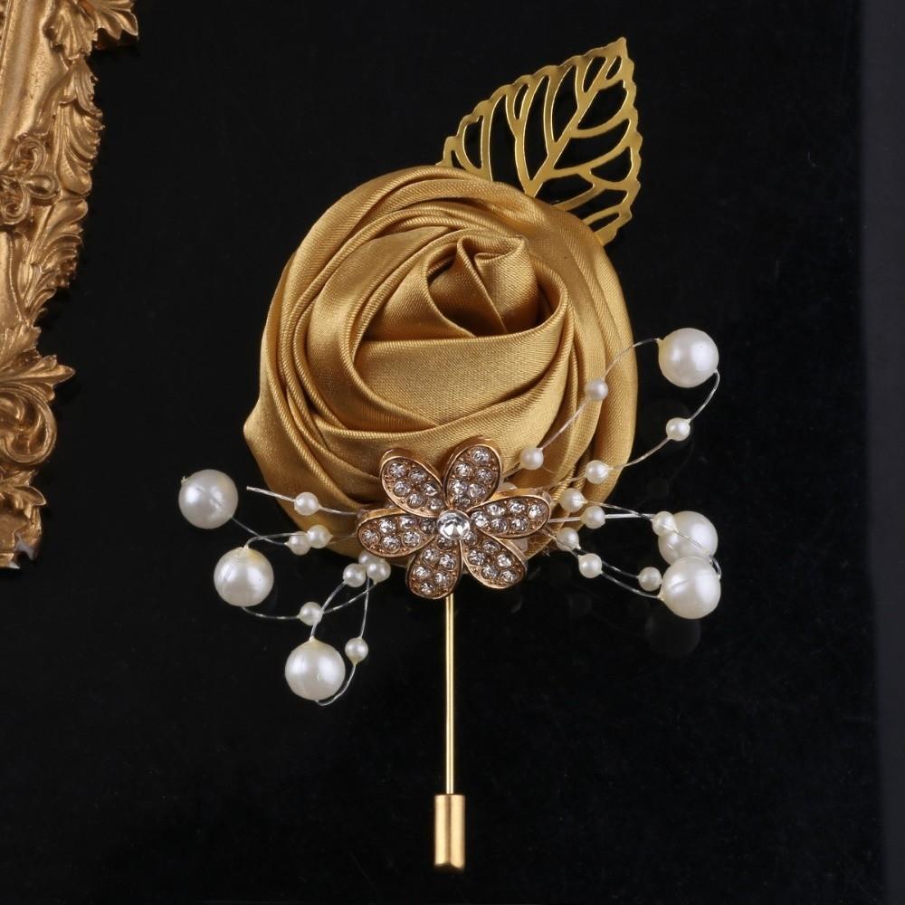 Elegant Chest Flower Rose Wedding Brooch Fashion Groom and Groomsmen Accessories  Prom Party