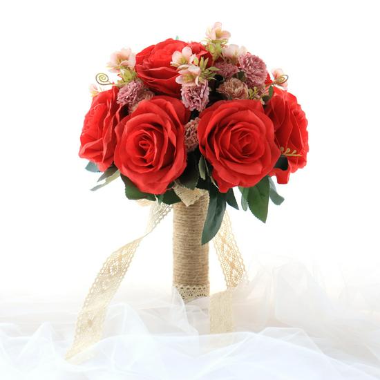 Korean Style Bridal Bouquet for Weddings - Artificial Flower Ball for Bridesmaids & Photo Props