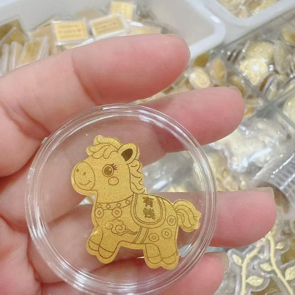 999 Pure Gold Wealth Boost Mobile Sticker 2mg - Creative Souvenir Gift for Good Fortune