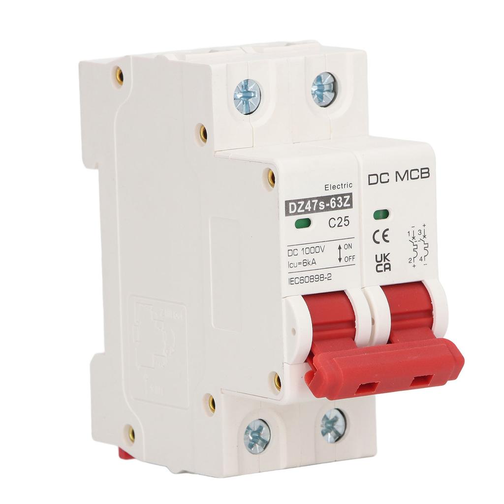 DC Circuit Breaker Short Circuit Protection Modular Circuit Breaker with DIN Rail 2P 1000V 25A