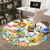 1 Stück Pokemon Pikachu & Freunde Runder Teppich - Anime Design Stuhlmatte für Büro, Heimdekoration, Wohnzimmer