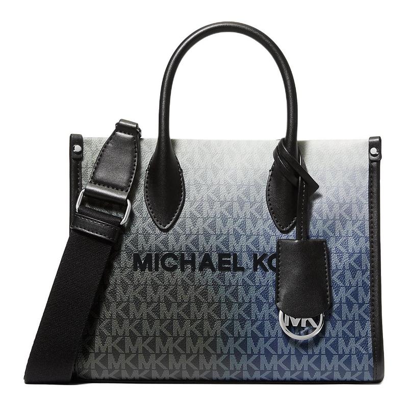 MICHAEL KORS Mirella Gradient Signature Brand Logo Classic Versatile Faux Leather Tote Bag Small Women Color Block коричневый