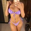 Costume da bagno femminile bikini con lacci 14 colori Costume da bagno donna Costumi da bagno bikini in due pezzi Costume da bagno brasiliano leopardato