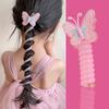 Soft and elastic spiral hair tie, 2025 new butterfly telephone cord hair tie, colorful telephone cord hair ties (3-pack - B)