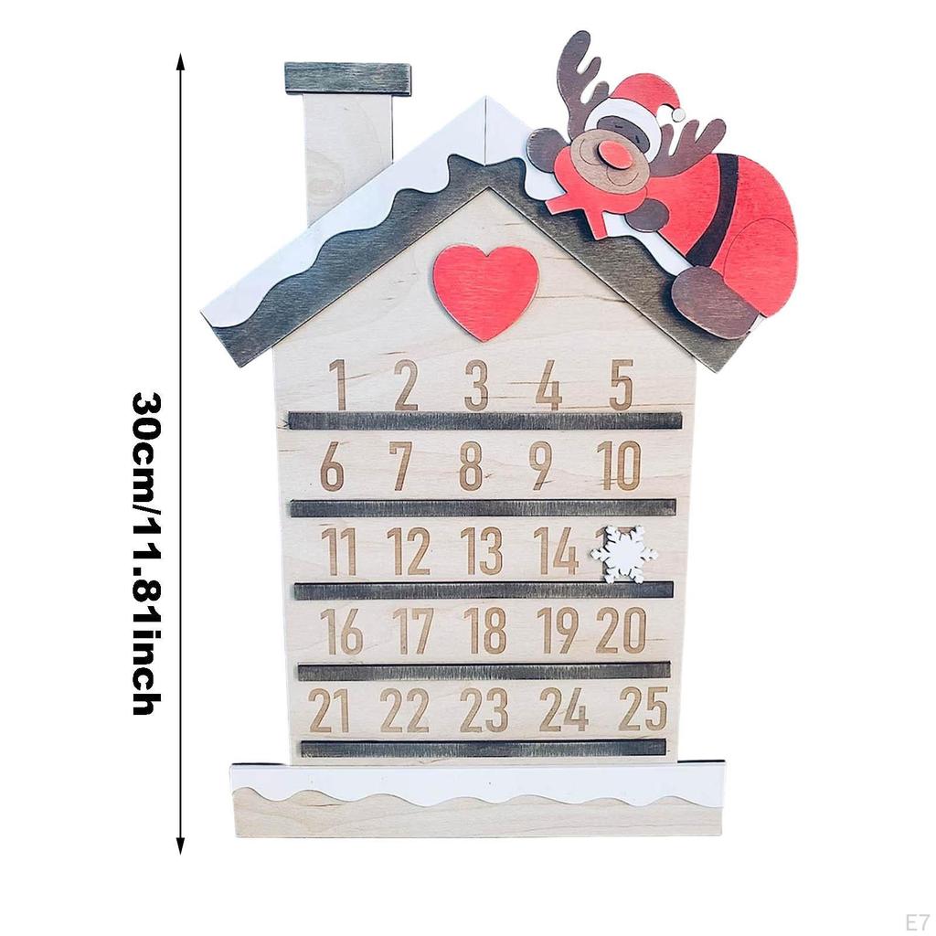 Calendar for Christmas, Christmas Wooden Wood Advent Decor Indoor Living Room