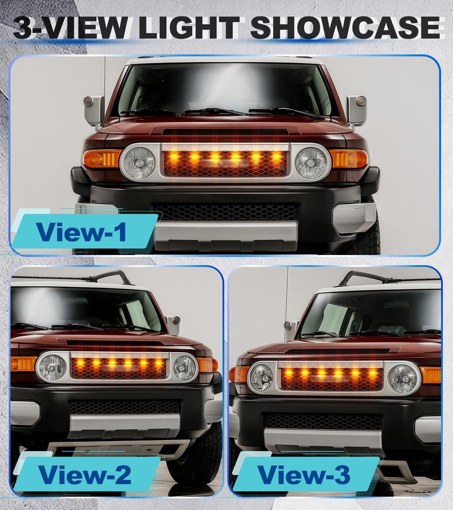 LED Grill Light for Toyota FJ Cruiser 2007 2008-2014 Front