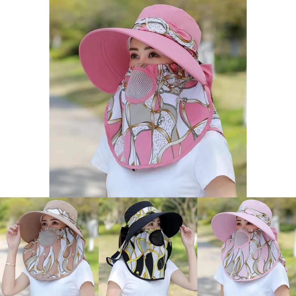 Sun Hat For Women Large Brim With Neck Cover Breathable Summer Sun Protection