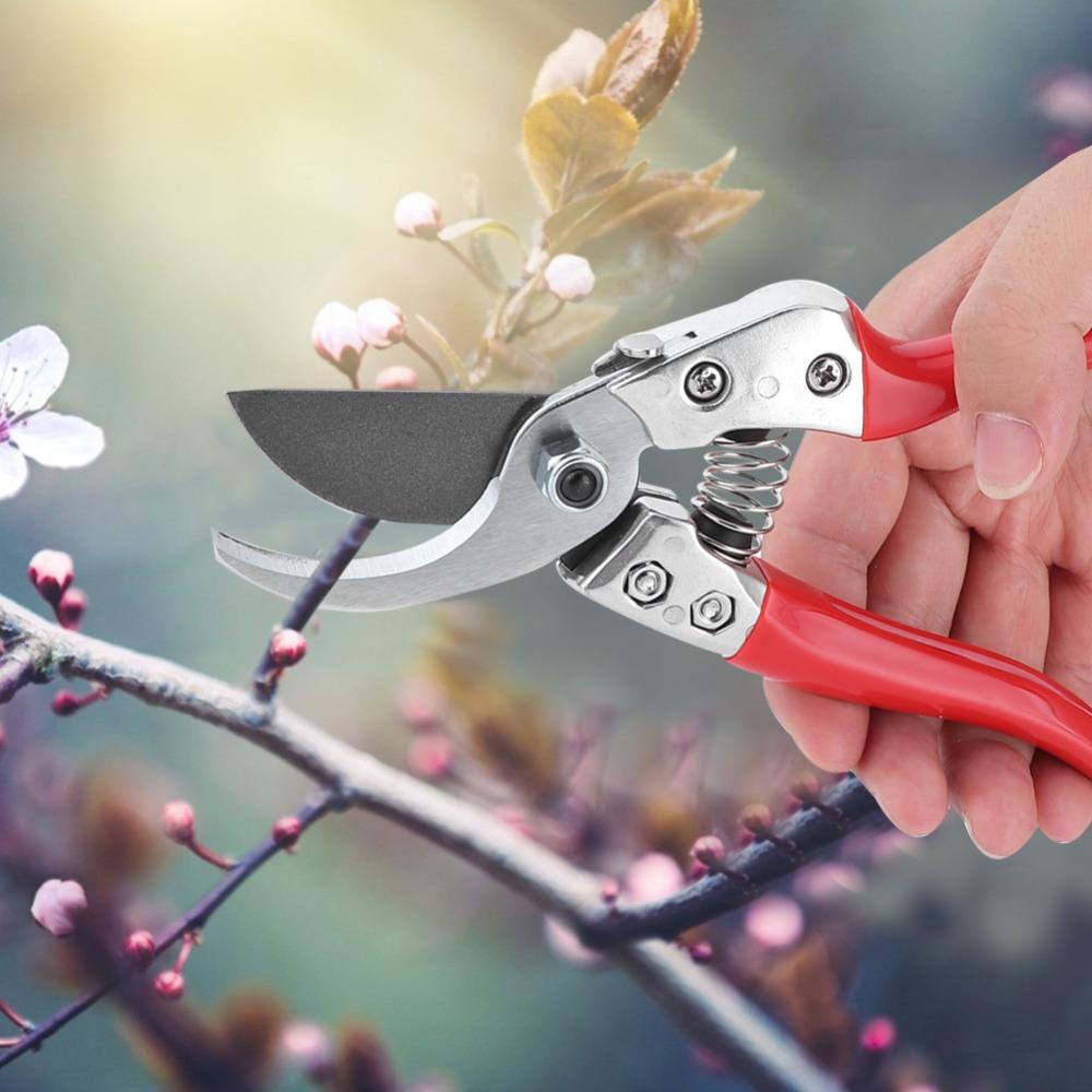Silver and Red Pruning Shears SK5 Steel Hand Pruners Professional Trimming Scissors